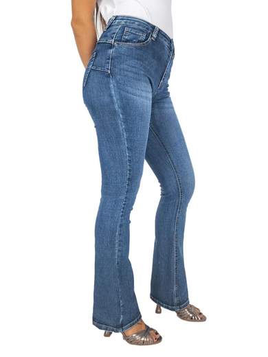 MISS BONBON Jeans A Zampa Donna Push Up Bootcut Scampanati Elasticizzati