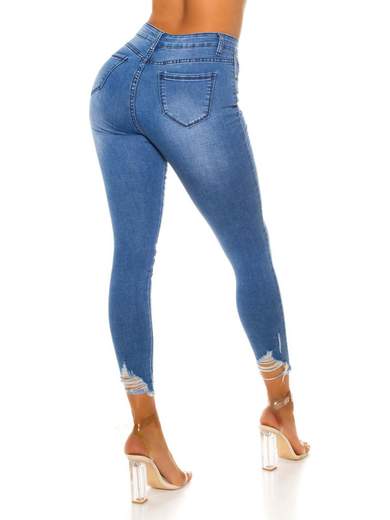 Jeans vita alta skinny push up stretti estivo elasticizzati