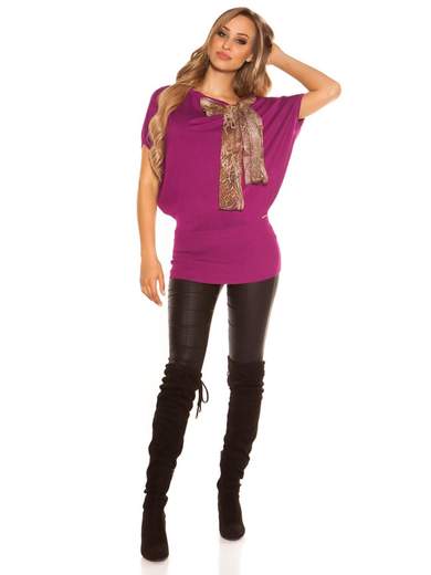 Maglia lunga con fiocco cucito a mano – Eleganza e comfort quotidiano