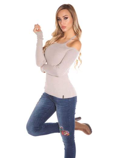 Maglia Spalle Scoperte Manica Lunga 0000in-7026