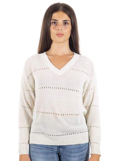 MAGLIA MANICA LUNGA COTONE TRAFORATA