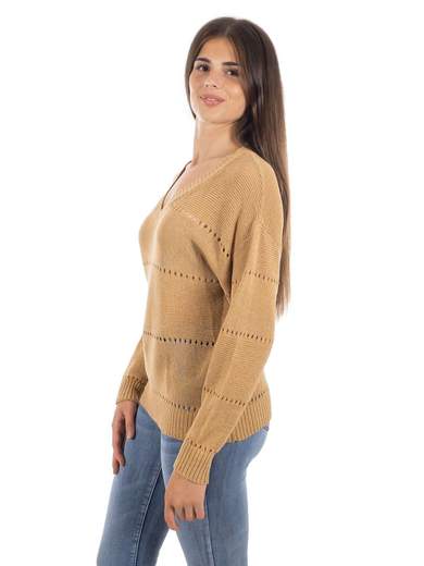 MAGLIA MANICA LUNGA COTONE TRAFORATA