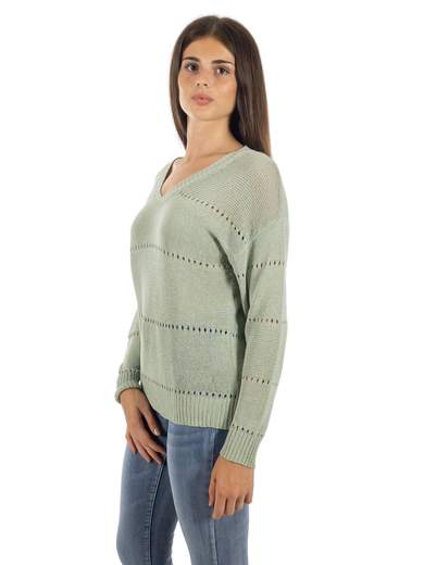 MAGLIA MANICA LUNGA COTONE TRAFORATA