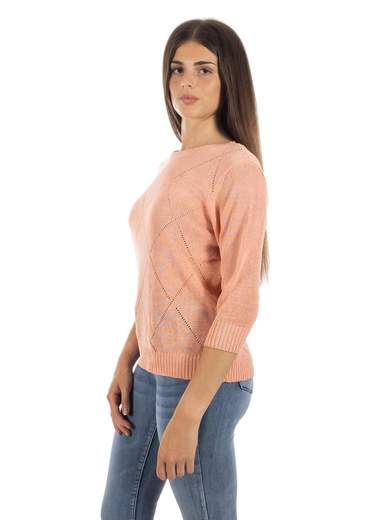 STRABELLO Maglia Scollo A Barchetta Donna Maniche Tre Quarti Di Cotone