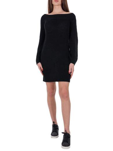 RINASCIMENTO Maxi Maglia Vestito In Cotone A Coste Con Maniche A Palloncino