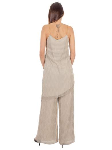 SISTE'S Pantalone E Top Elegante Vita Alta Palazzo Coordinato