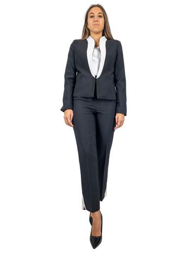 Pantaloni a sigaretta slim fit in tessuto tecnico a vita alta