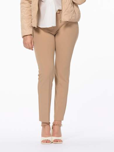 Pantaloni eleganti donna a sigaretta in tessuto crepe