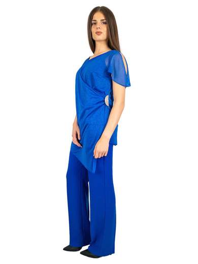 JEAN CRYÒ Pantaloni E Casacca Eleganti Per Cerimonia Con Stola