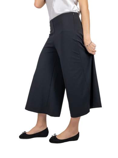 Pantaloni larghi corti ai polpacci in crepe modello gaucho