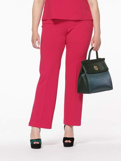 Pantaloni vita alta larghi in crepe per donne curvy