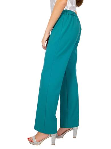 Pantaloni vita alta larghi in crepe per donne curvy
