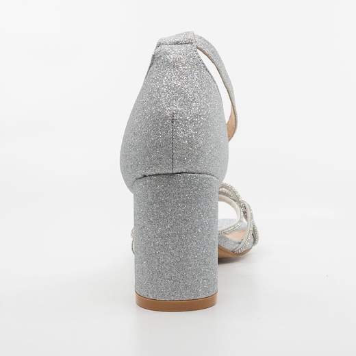 Sandali argento cerimonia estivi donna tacco medio e largo