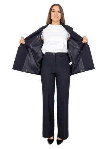 SO ALLURE Tailleur Pantalone Elegante Donna Con Blazer Doppiopetto In Twill