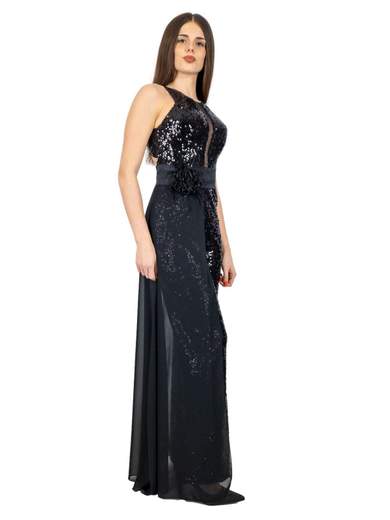 Tuta elegante donna jumpsuit da cerimonia in paillettes