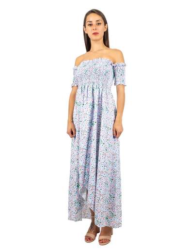 VESTITO A FIORI ESTIVO CON SPACCO