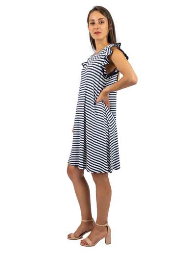 VESTITO DONNA ESTIVO IN VISCOSA A RIGHE