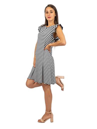 VESTITO DONNA ESTIVO IN VISCOSA A RIGHE