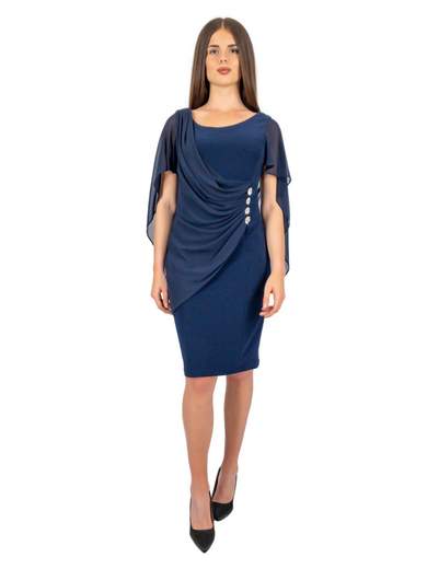 Tubino da cerimonia in chiffon con dettagli gioiello – Eleganza e raffinatezza