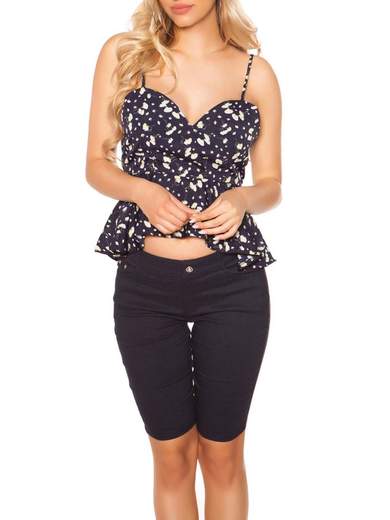 KOUCLA Top Scollatura A Cuore Corto Donna Per Ragazze Fiori Estivo