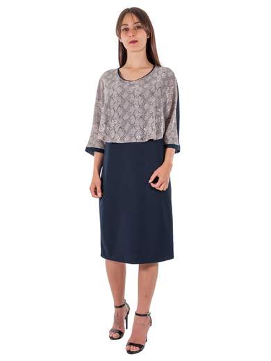 Vestito elegante donna con mantellina in lurex - Modello longuette COYOTE