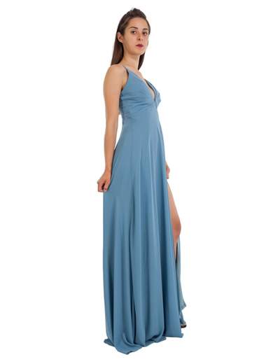 STRABELLO CERIMONIA Vestito Cerimonia Elegante Lungo con Spacco e Scollo a V A29499-3937-GINA