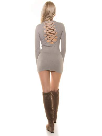 KOUCLA Mini Abito In Maglia Con Schiena Semi Nuda Aderente E Sexy