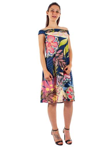 VESTITO SCOLLO A BARCHETTA ESTIVO