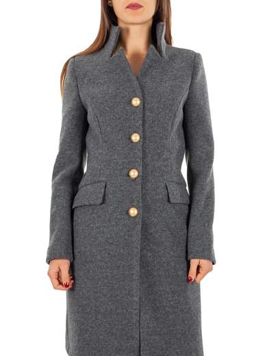 Cappotto donna svasato classico elegante invernale con bottoni