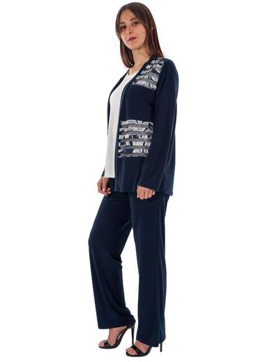 STRABELLO Completo Pantaloni Eleganti Da Cerimonia Con Cardigan E Blusa