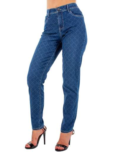 Emanuela Costa Jeans stampa geometrica vita alta EC6258