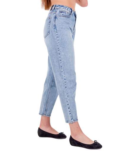 Jeans Boyfriend Donna Vita Alta Larghi Cropped Miss Bonbon