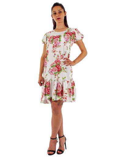 RINASCIMENTO Vestito Con Manica A Sbuffo Donna Estivo A Fiori Di Rinascimento