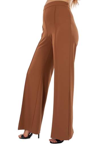 Pantaloni larghi donna a vita alta eleganti in crepe stretch