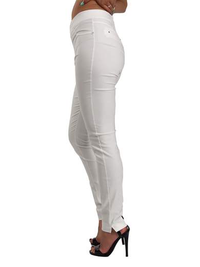 Pantaloni Leggeri in Bengalina Taglie Forti con Spacco