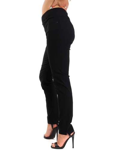 Pantaloni Leggeri in Bengalina Taglie Forti con Spacco