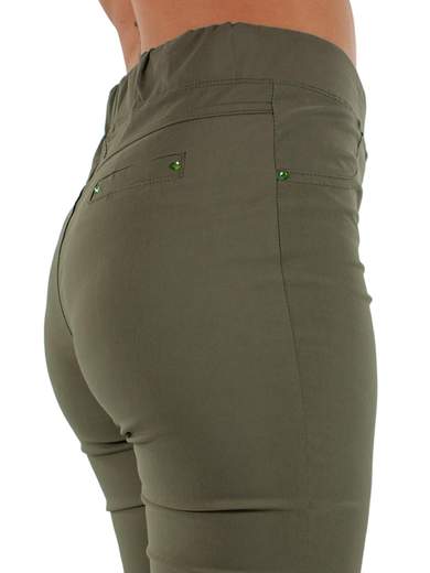 Pantaloni Leggeri in Bengalina Taglie Forti con Spacco