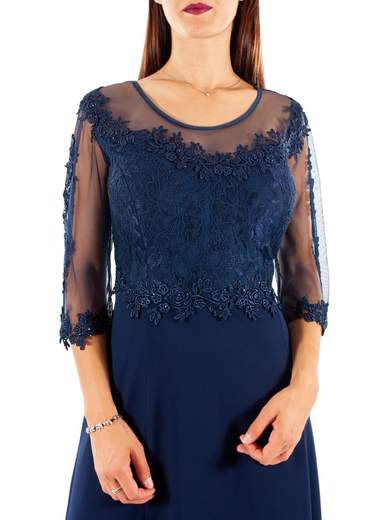 Abito Cerimonia Donna Corto Elegante con Pizzo e Strass