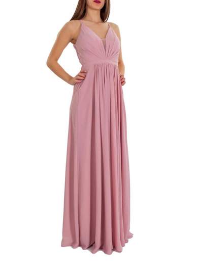 Abito Lungo da Cerimonia con Schiena Scoperta e Scollo Profondo