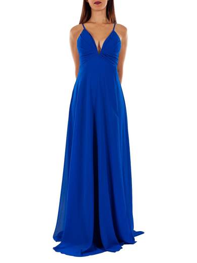 STRABELLO CERIMONIA Vestito Cerimonia Elegante Lungo con Spacco e Scollo a V A29499-3937-GINA