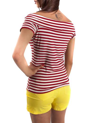 CARMEN UNICA T-shirt a righe manica corta C83