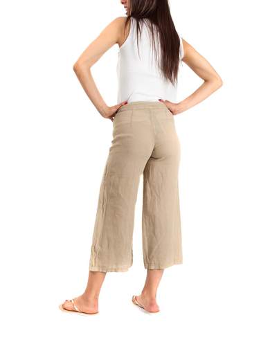 CARMEN Pantaloni gaucho in lino FTI714