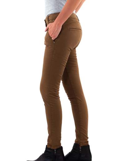 CARMEN Pantaloni Chino Donna Vita Bassa Cotone Slim Fit