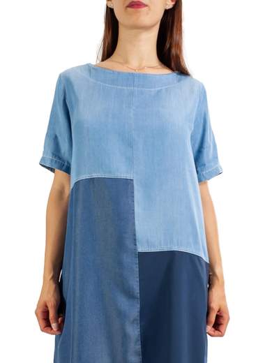 CARMEN Vestito Scollo A Barchetta Donna Corto Estivo In Cotone Da Giorno