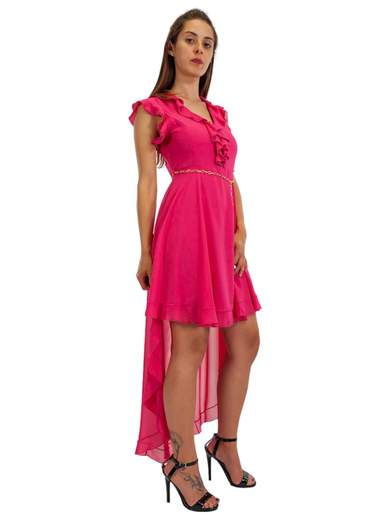 RINASCIMENTO Vestito Corto Davanti E Lungo Dietro Cerimonia Donna In Chiffon