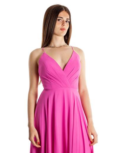 ALLURE Abito Cerimonia Impero Lungo Donna Da Giorno Estivo Con Spalline
