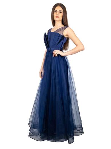 Bianca Brandi Abito Cerimonia Lungo Donna In Tulle Principessa Stile Impero