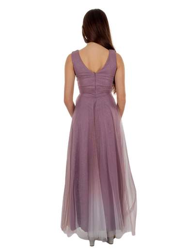 Abito lungo da cerimonia in tulle stile impero