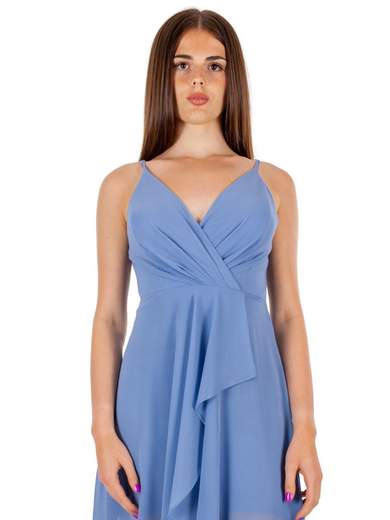 Abito cerimonia donna stile impero con spalline regolabili