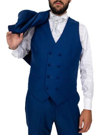 Abito cerimonia uomo Drop 8 con gilet slim fit giovanile